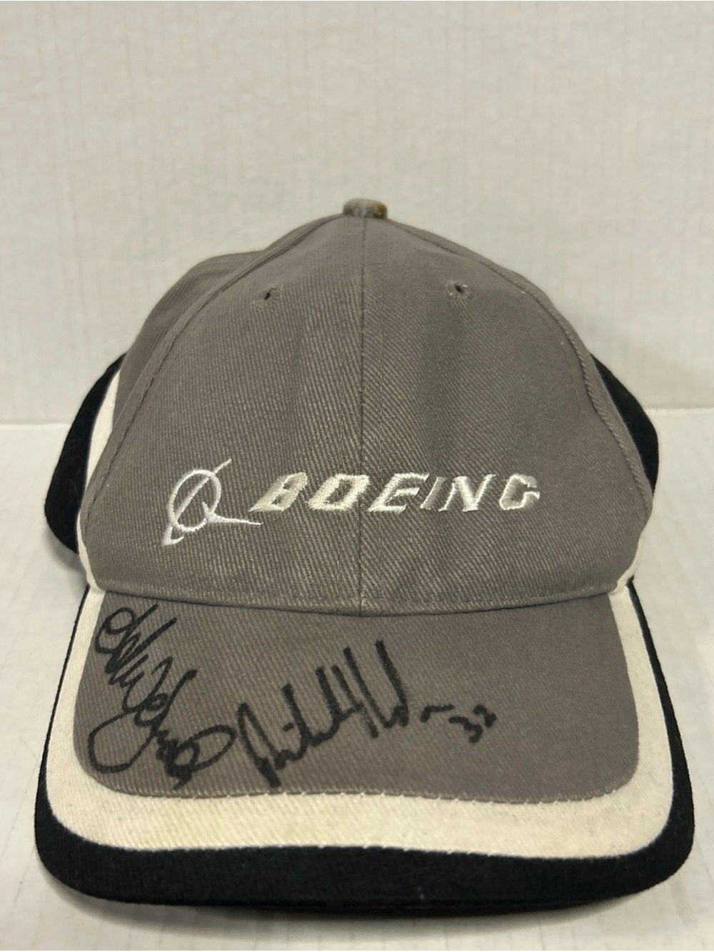 Boeing Gray Embroidered Logo Baseball Cap autographed by Phil Mickelson